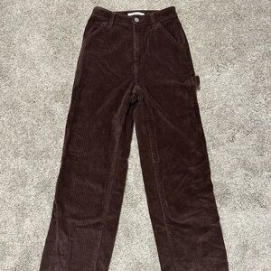 PacSun Brown Corduroy 90s Boyfriend Carpenter Pants Size 24 (00)